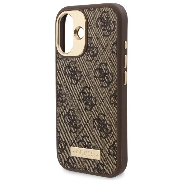MagSafe cover til Apple iPhone 16 Plus, Guess, 4G Logo Plate, Brun