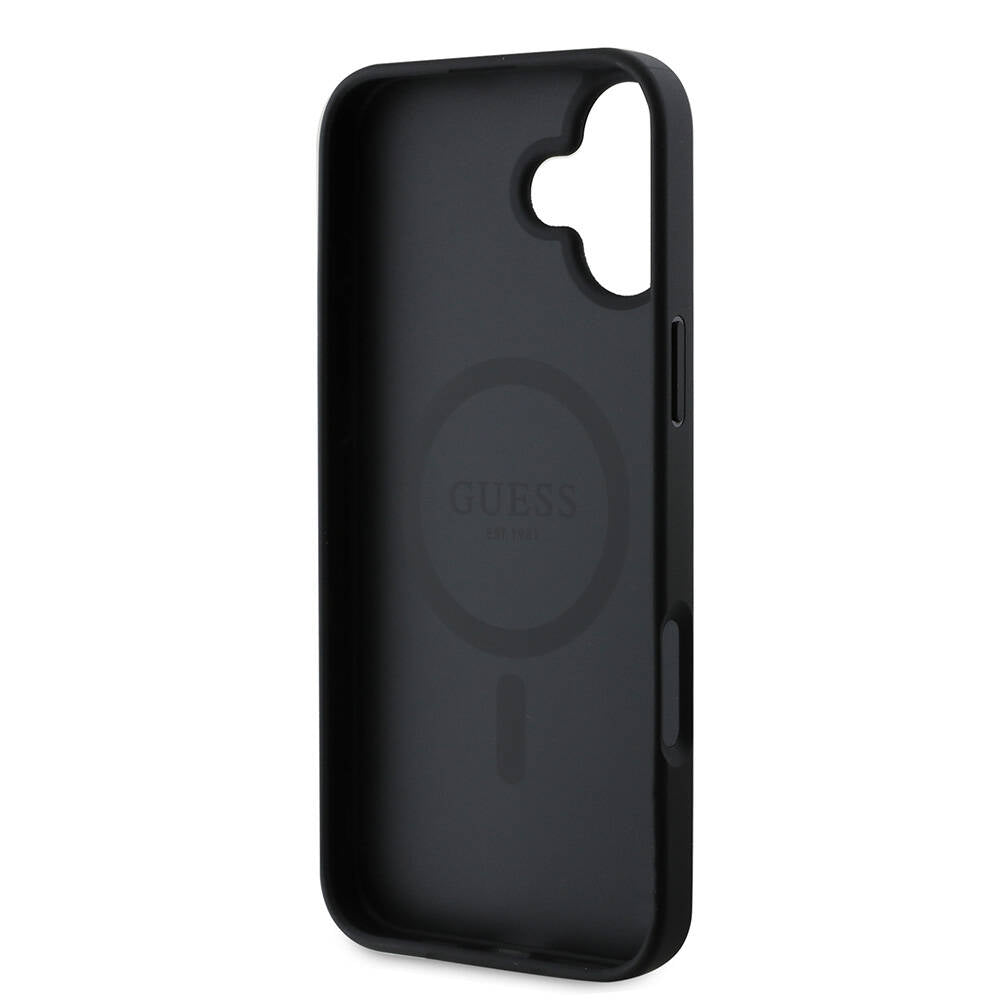 MagSafe Case for Apple iPhone 16 Plus, Guess, 4G Printed Stripes, Black
