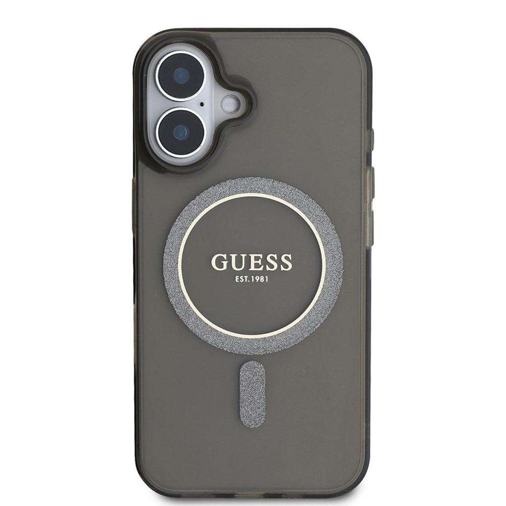 MagSafe cover til Apple iPhone 16 Plus, Guess, IML Glitter Circle, Sort