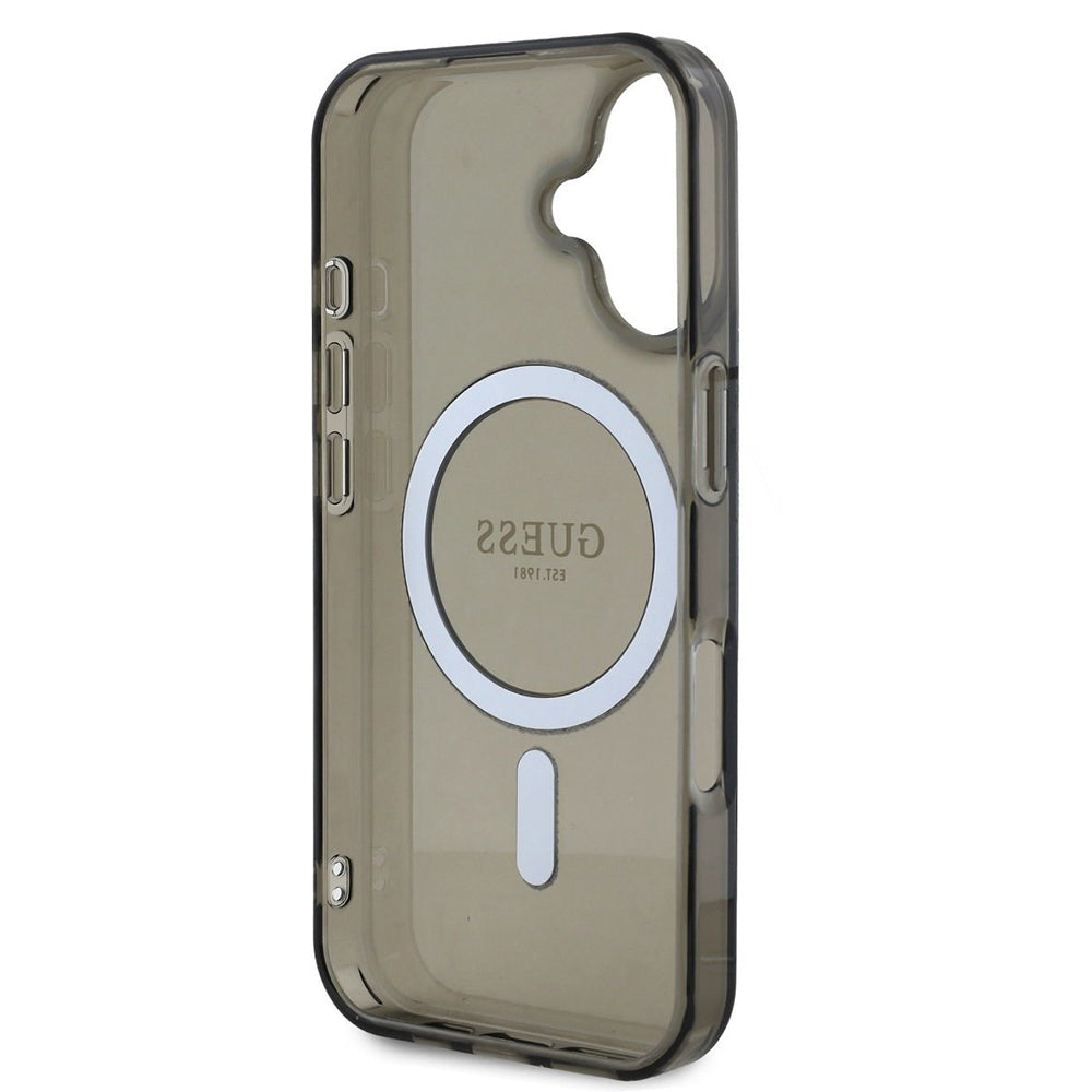MagSafe cover til Apple iPhone 16 Plus, Guess, IML Glitter Circle, Sort