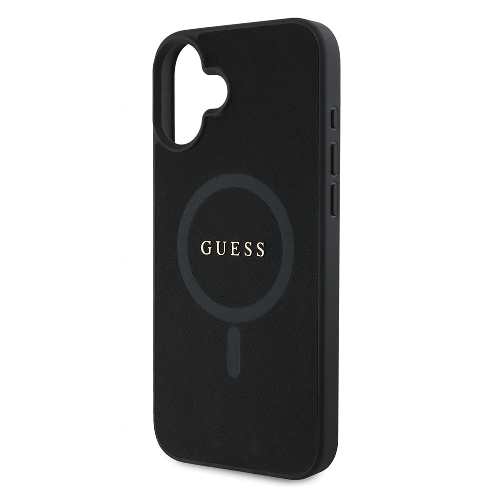 MagSafe cover til Apple iPhone 16 Plus, Guess, Saffiano Classic Logo, Sort