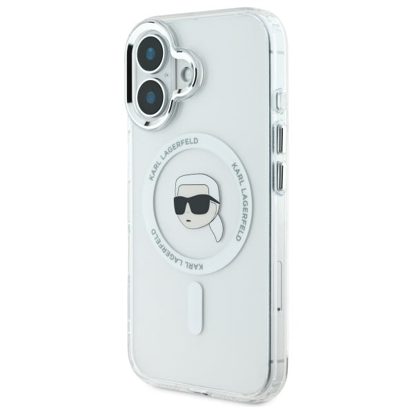 MagSafe cover til Apple iPhone 16 Plus, Karl Lagerfeld, IML Karl's Head, Hvid