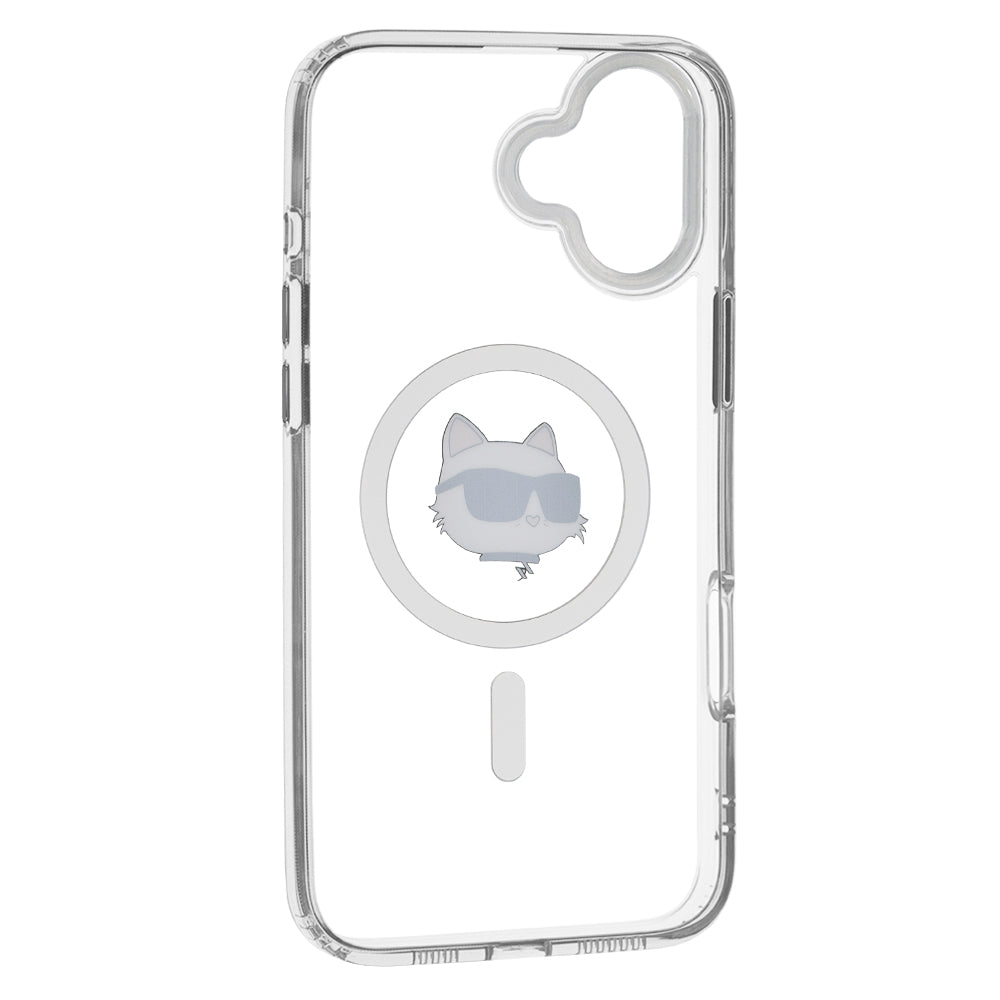 MagSafe cover til Apple iPhone 16 Plus, Karl Lagerfeld, IML Metal Choupette's Head, Hvid