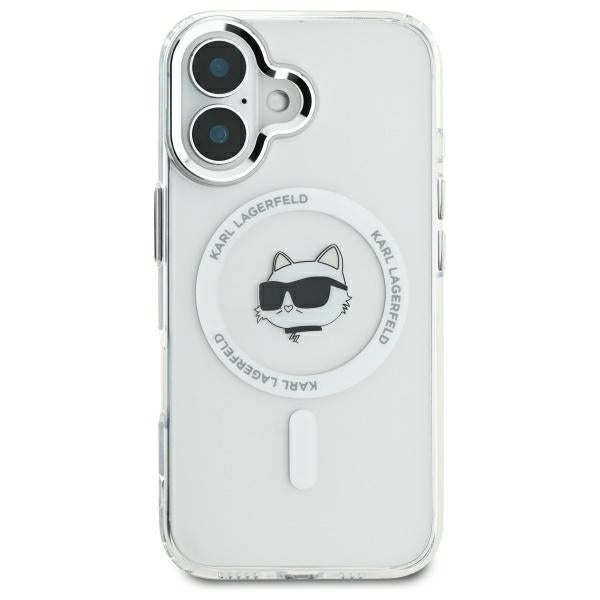 MagSafe cover til Apple iPhone 16 Plus, Karl Lagerfeld, IML Metal Choupette's Head, Hvid