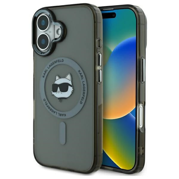 MagSafe cover til Apple iPhone 16 Plus, Karl Lagerfeld, IML Metal Choupette's Head, Sort