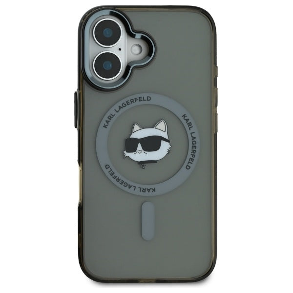 MagSafe cover til Apple iPhone 16 Plus, Karl Lagerfeld, IML Metal Choupette's Head, Sort