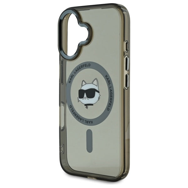 MagSafe cover til Apple iPhone 16 Plus, Karl Lagerfeld, IML Metal Choupette's Head, Sort