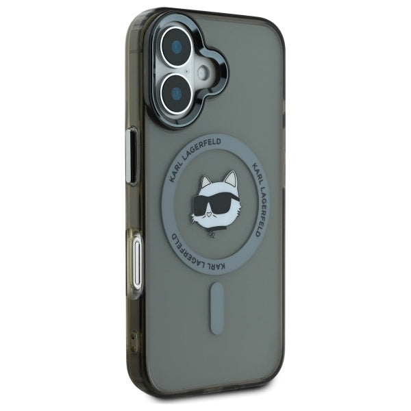 MagSafe cover til Apple iPhone 16 Plus, Karl Lagerfeld, IML Metal Choupette's Head, Sort