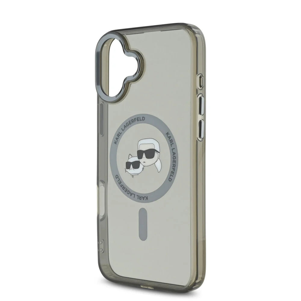 MagSafe cover til Apple iPhone 16 Plus, Karl Lagerfeld, IML Metal Karl & Choupette's Heads, Sort