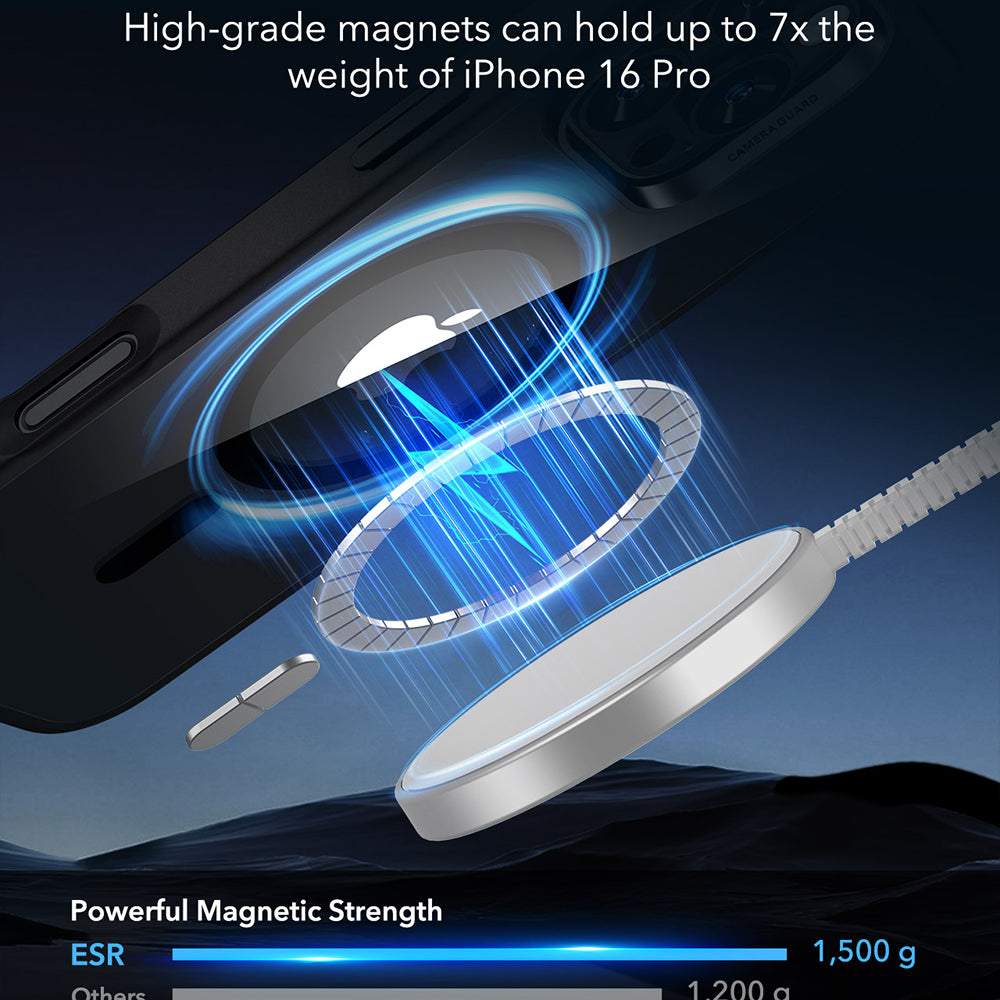 MagSafe cover til Apple iPhone 16 Pro, ESR, Classic Hybrid, Satin Sort