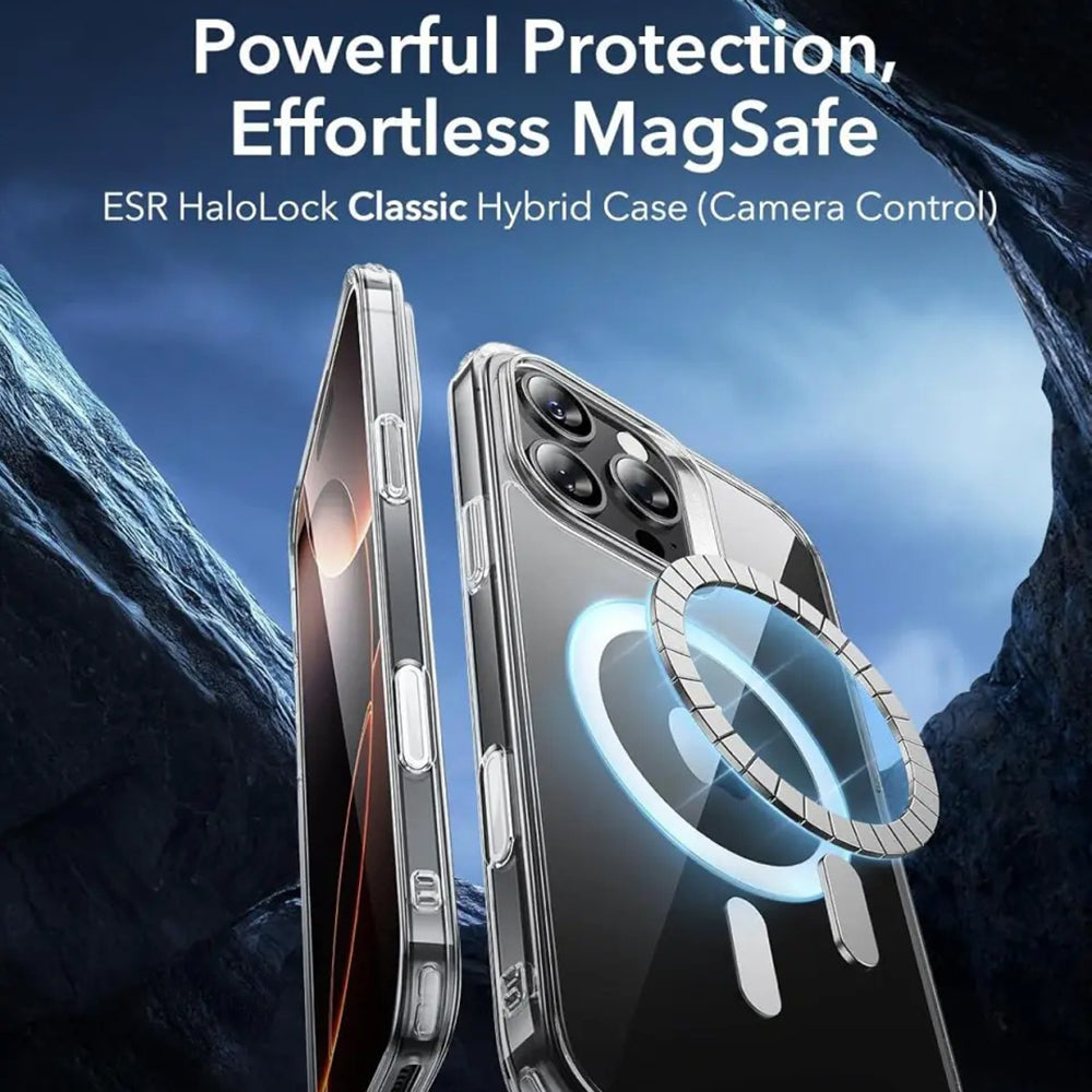 MagSafe cover til Apple iPhone 16 Pro, ESR, Classic Hybrid Slide, Sort Transparent