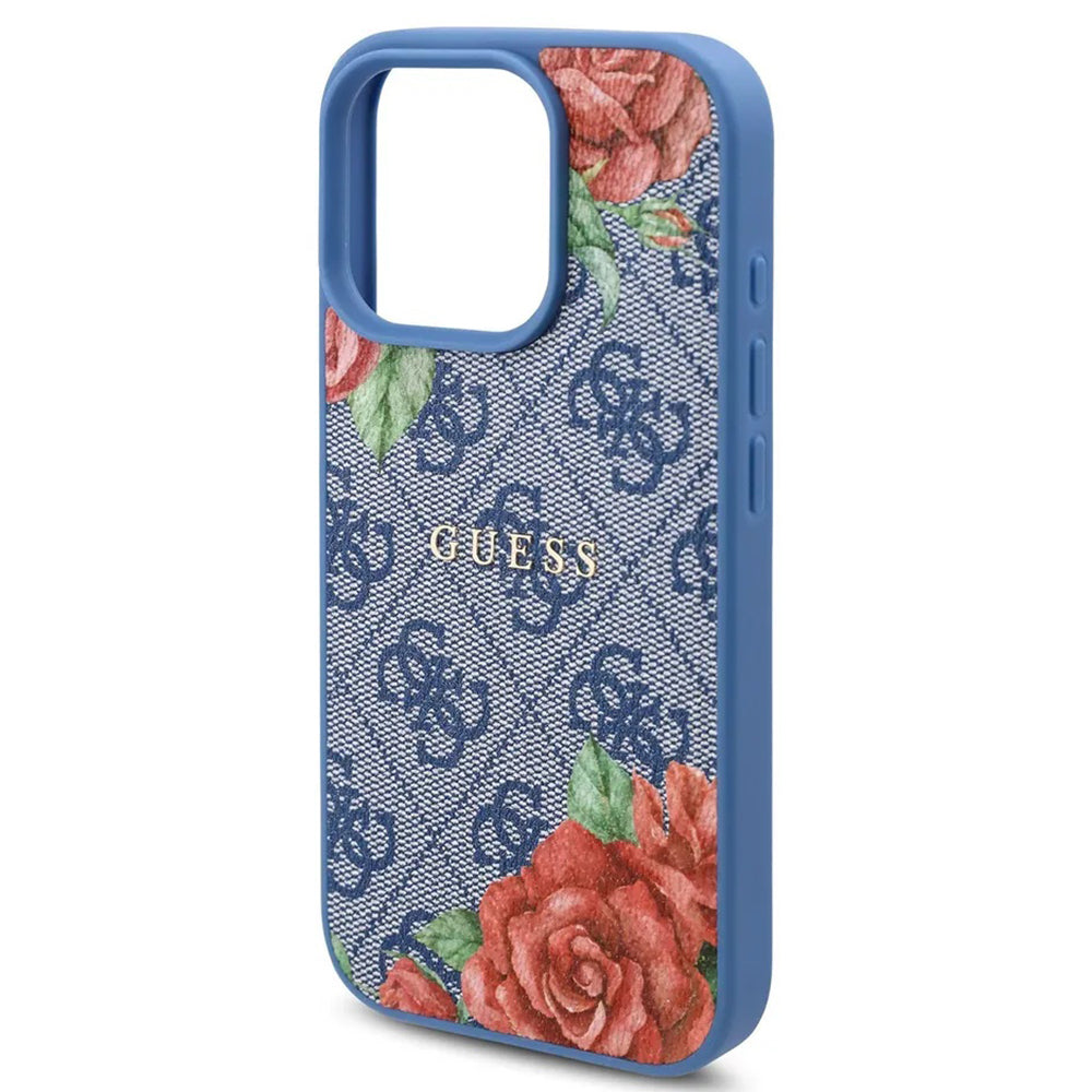 MagSafe cover til Apple iPhone 16 Pro, Guess, 4G Flowers Print, Blå