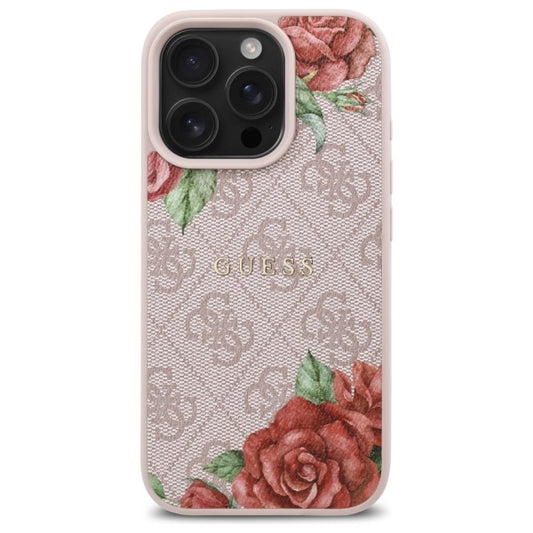 MagSafe cover til Apple iPhone 16 Pro, Guess, 4G Flowers Print, Pink