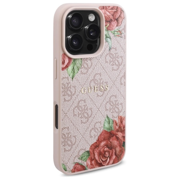 MagSafe cover til Apple iPhone 16 Pro, Guess, 4G Flowers Print, Pink
