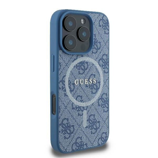 MagSafe cover til Apple iPhone 16 Pro, Guess, 4G Ring Classic Logo, Blå