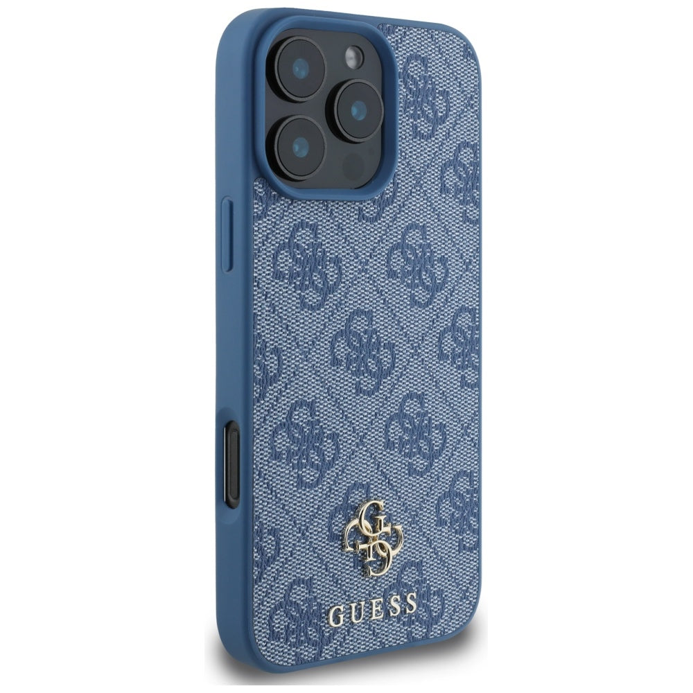MagSafe cover til Apple iPhone 16 Pro, Guess, 4G Small and Classic Logo, Blå