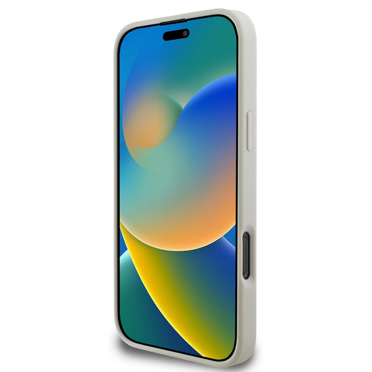 MagSafe cover til Apple iPhone 16 Pro, Guess, Grained Gold Ring, Beige