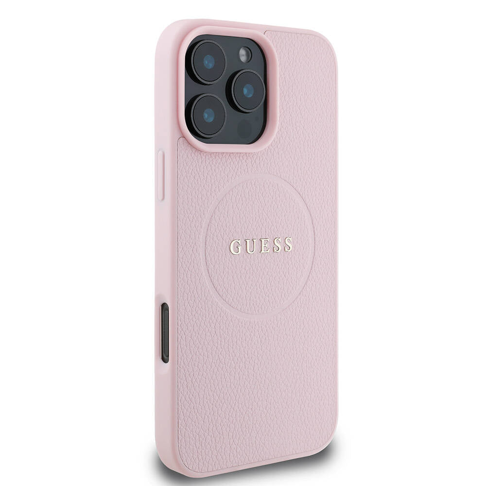 MagSafe cover til Apple iPhone 16 Pro, Guess, Grained Gold Ring, Pink
