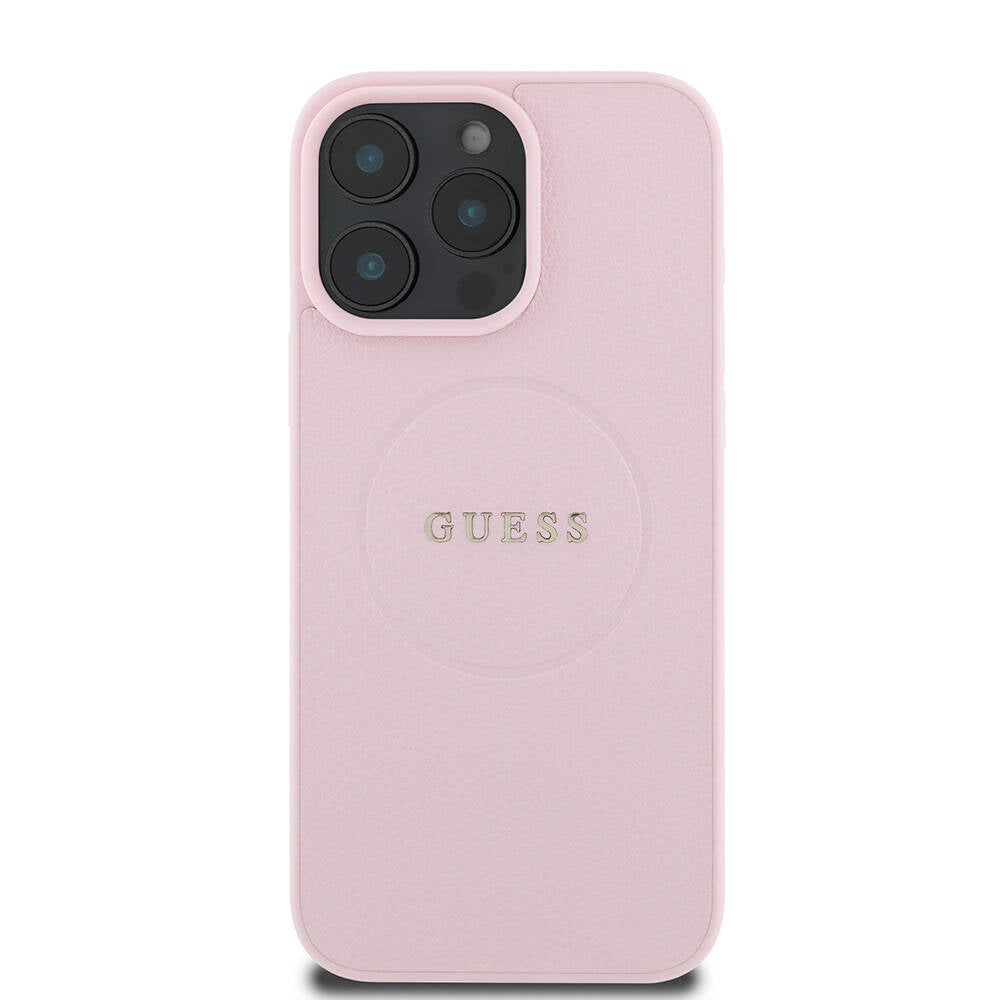 MagSafe cover til Apple iPhone 16 Pro, Guess, Grained Gold Ring, Pink