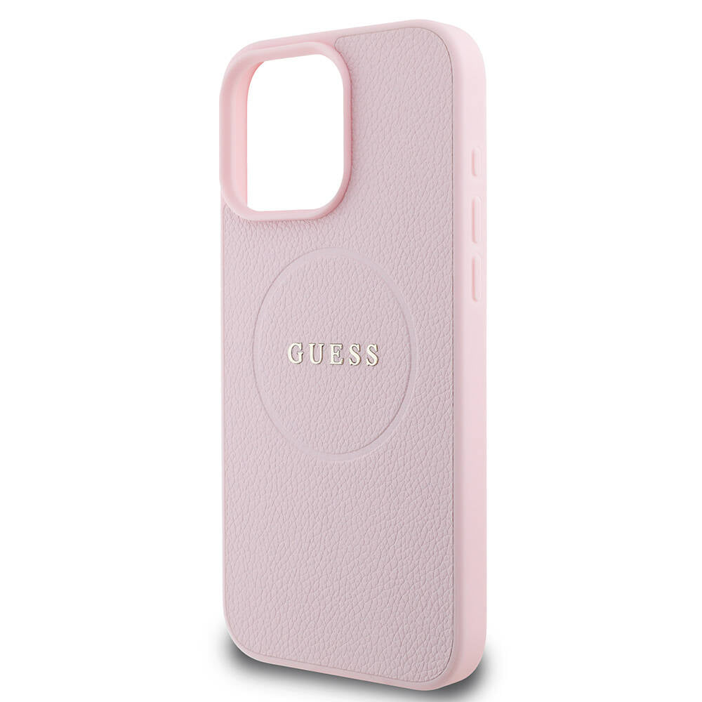 MagSafe cover til Apple iPhone 16 Pro, Guess, Grained Gold Ring, Pink