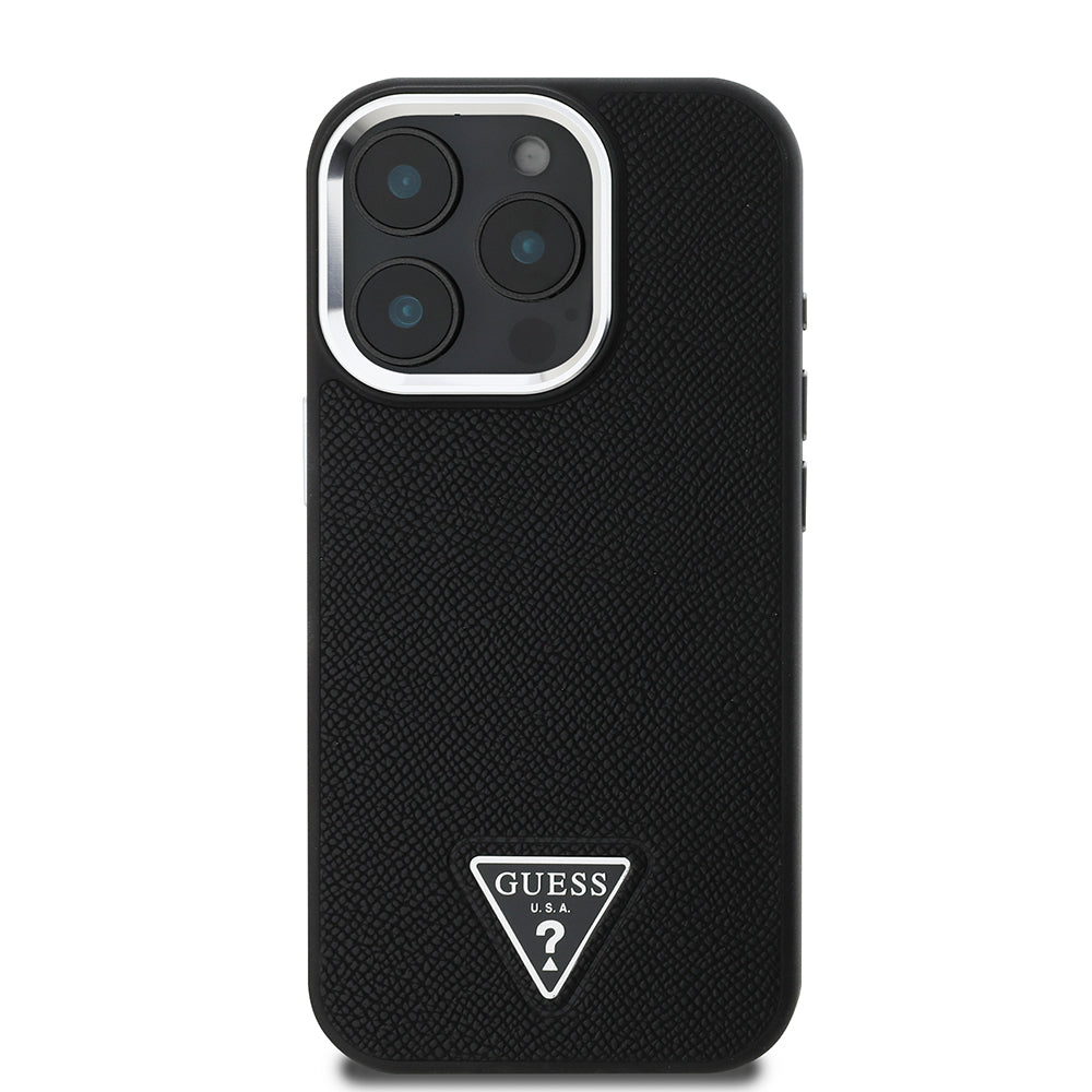 MagSafe cover til Apple iPhone 16 Pro, Guess, Grained Triangle Logo, Sort