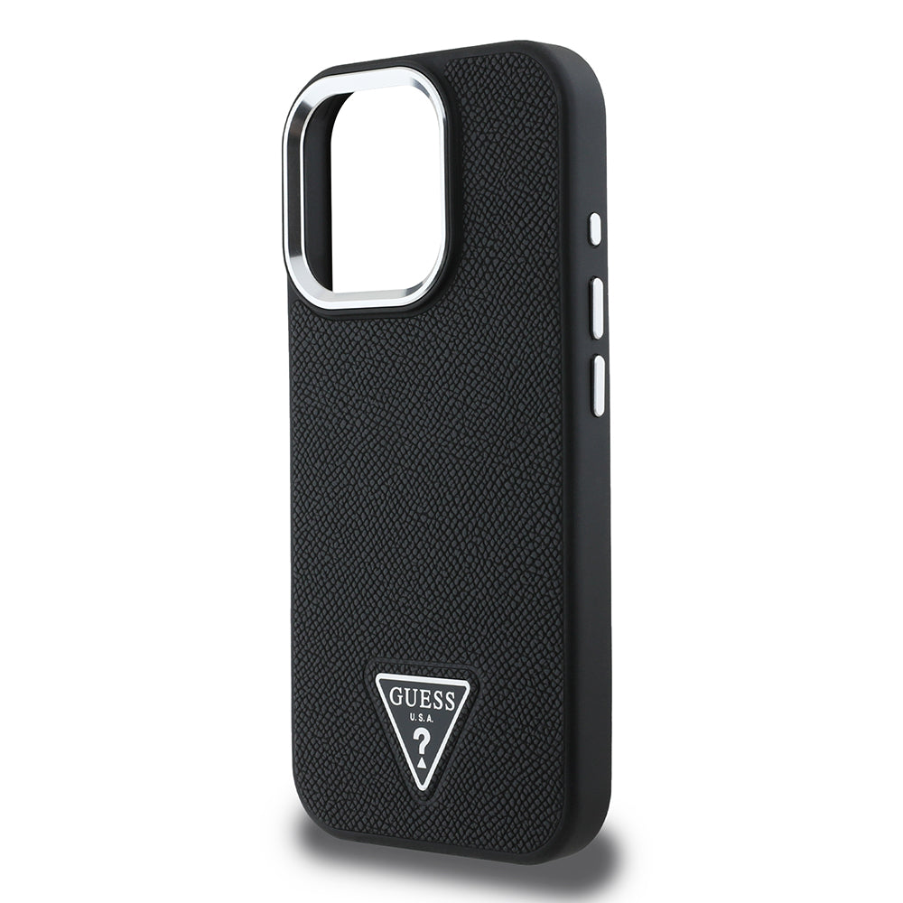 MagSafe cover til Apple iPhone 16 Pro, Guess, Grained Triangle Logo, Sort