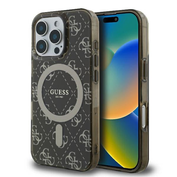 MagSafe cover til Apple iPhone 16 Pro, Guess, IML 4G Background, Brun
