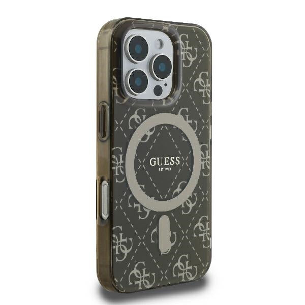 MagSafe cover til Apple iPhone 16 Pro, Guess, IML 4G Background, Brun