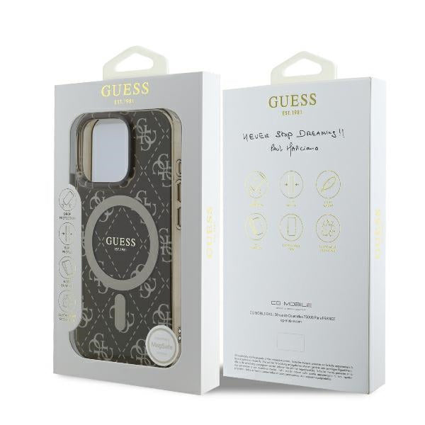 MagSafe cover til Apple iPhone 16 Pro, Guess, IML 4G Background, Brun