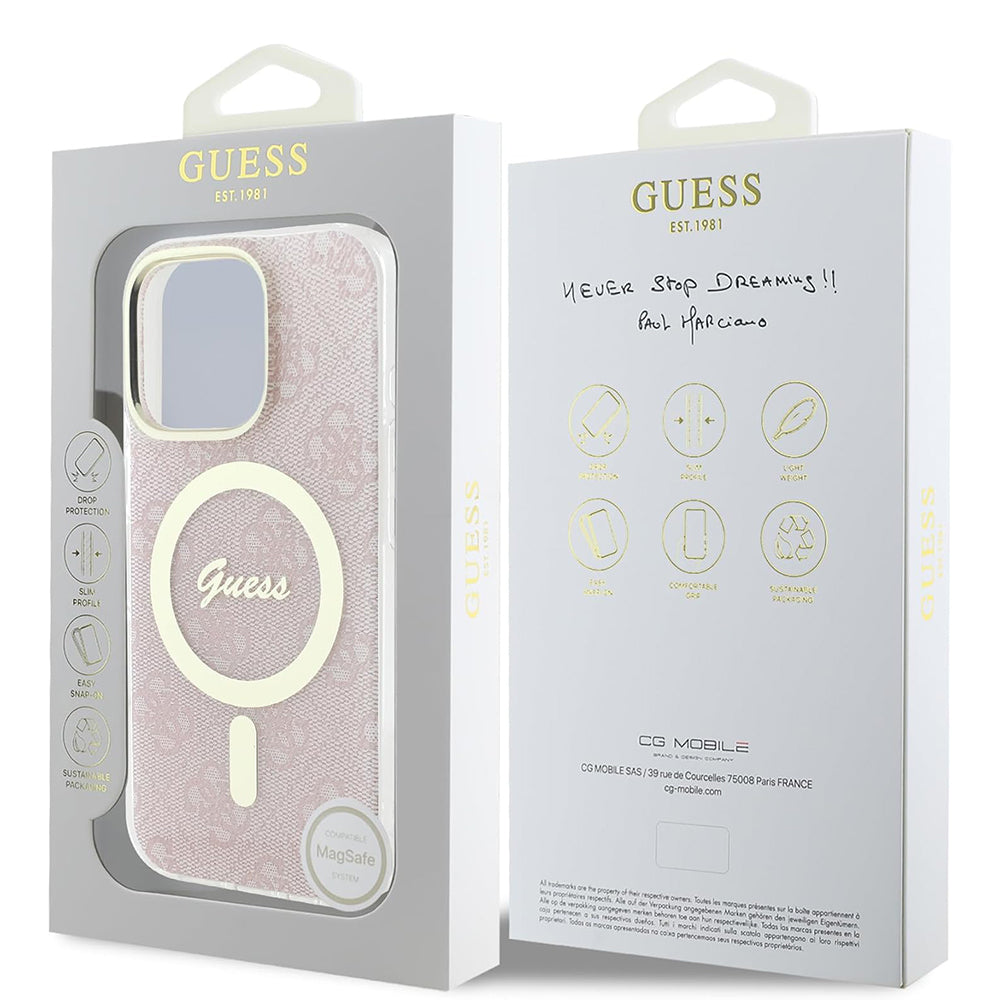MagSafe cover til Apple iPhone 16 Pro, Guess, IML 4G, Pink