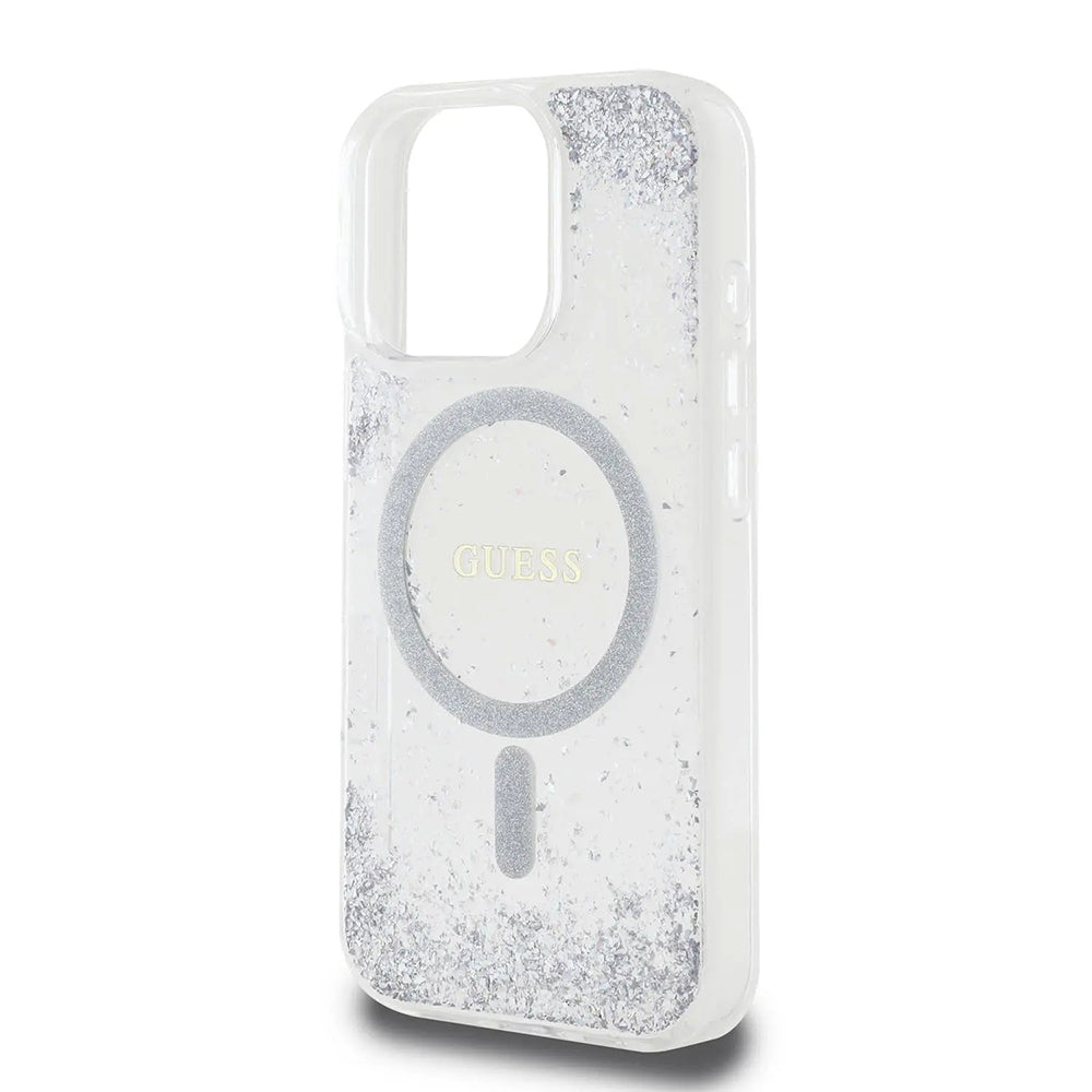 MagSafe cover til Apple iPhone 16 Pro, Guess, IML Glitter Gradient, Sølvfarvet
