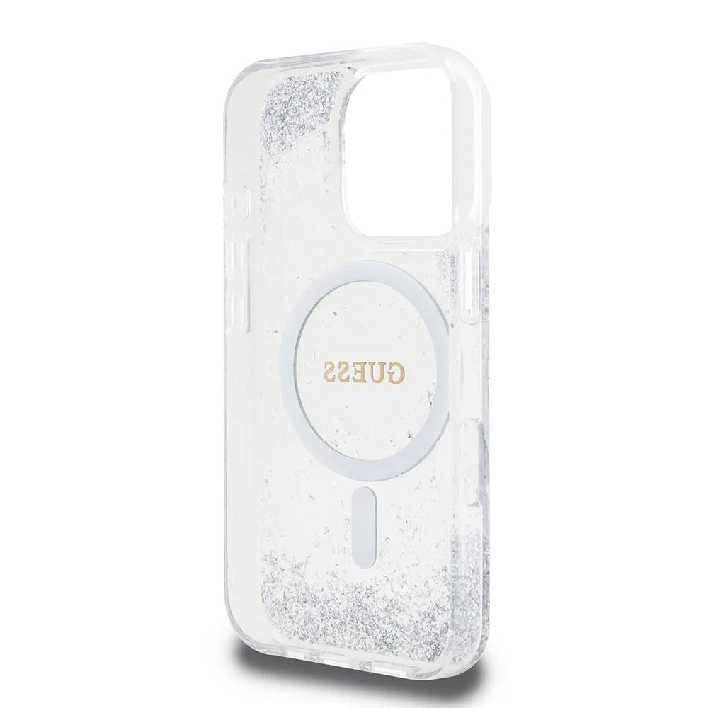 MagSafe cover til Apple iPhone 16 Pro, Guess, IML Glitter Gradient, Sølvfarvet