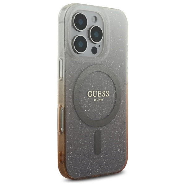 MagSafe cover til Apple iPhone 16 Pro, Guess, IML Glitter Gradient, Brun