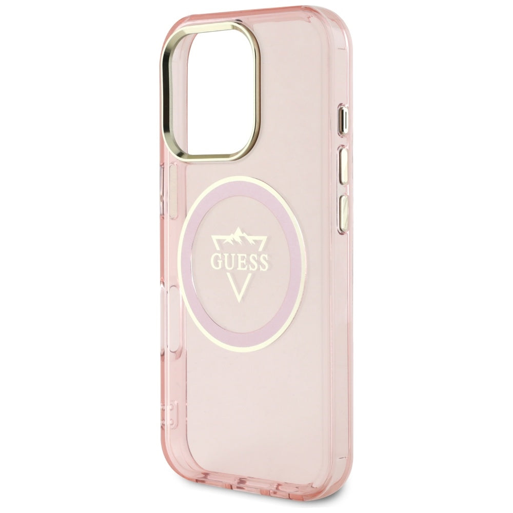 MagSafe cover til Apple iPhone 16 Pro, Guess, IML Metal Mountain Logo, Pink