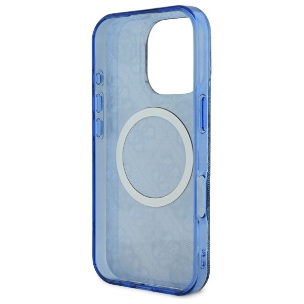 MagSafe cover til Apple iPhone 16 Pro, Guess, IML Peony On 4G Background, Blå