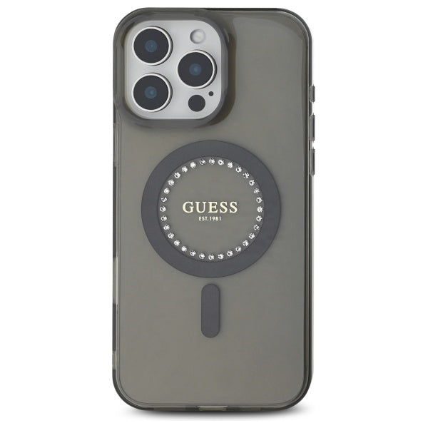 MagSafe cover til Apple iPhone 16 Pro, Guess, IML Rhinestone, Sort