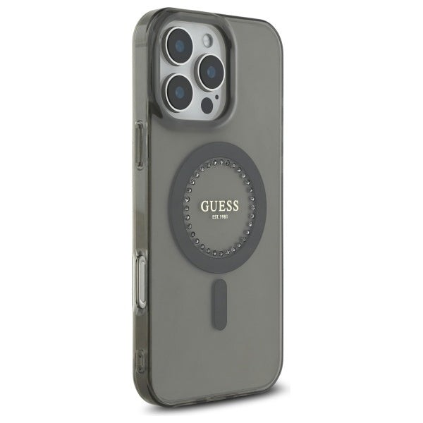 MagSafe cover til Apple iPhone 16 Pro, Guess, IML Rhinestone, Sort