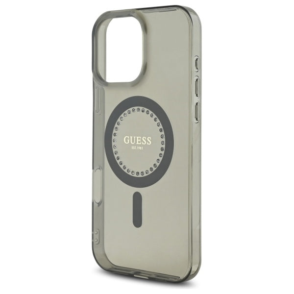 MagSafe cover til Apple iPhone 16 Pro, Guess, IML Rhinestone, Sort
