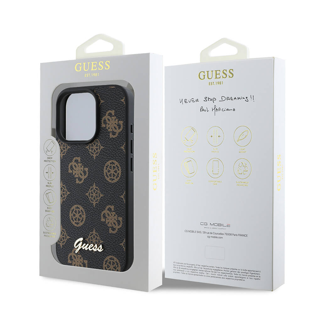 MagSafe cover til Apple iPhone 16 Pro, Guess, Peony Script, Sort