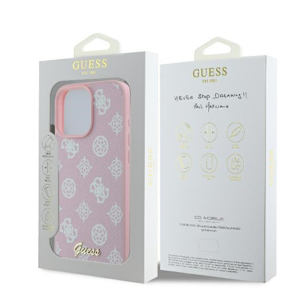 MagSafe cover til Apple iPhone 16 Pro, Guess, Peony Script, Pink