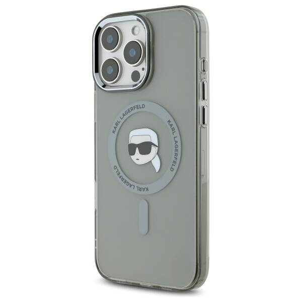 MagSafe cover til Apple iPhone 16 Pro, Karl Lagerfeld, IML Metal Karl's Head, Sort