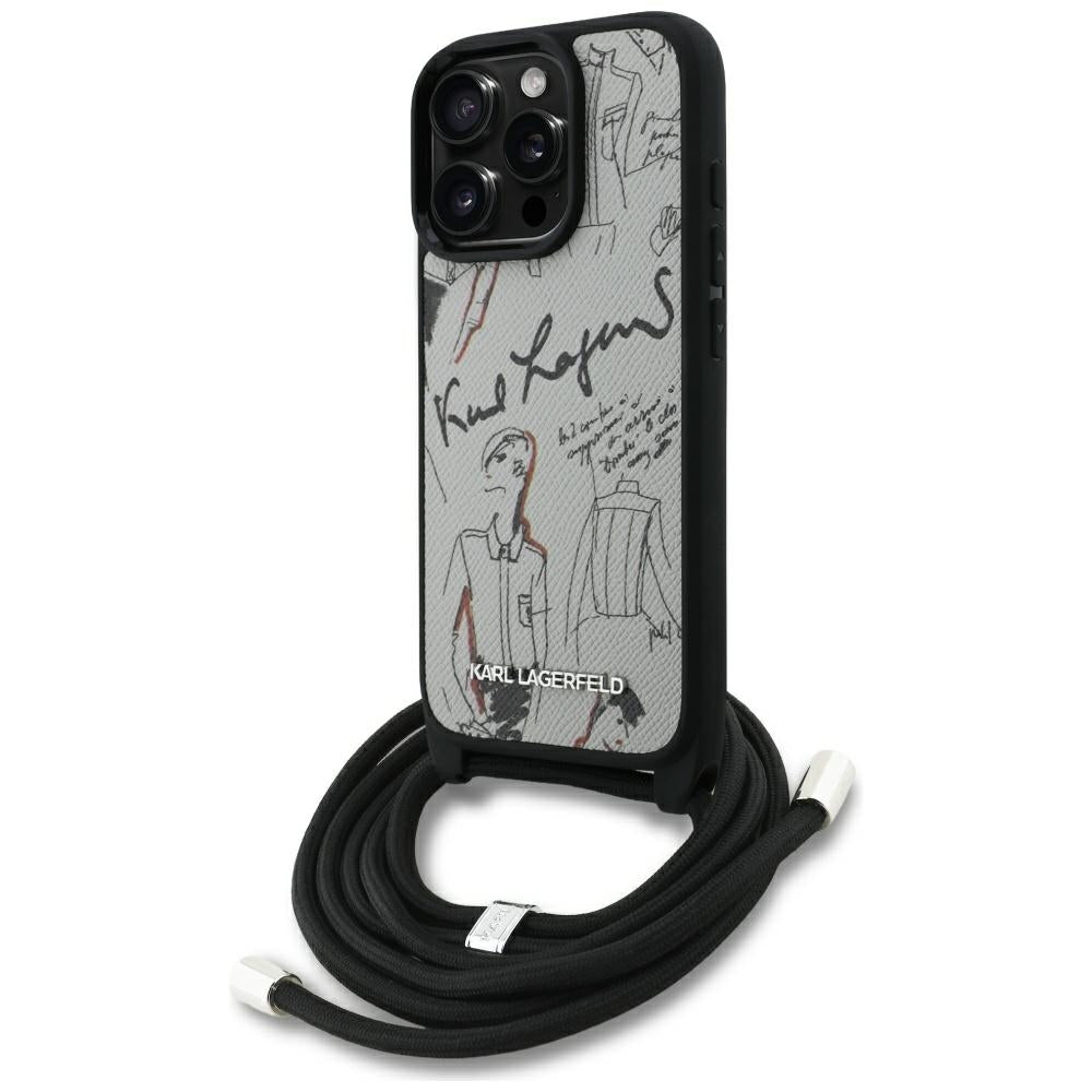 MagSafe cover til Apple iPhone 16 Pro, Karl Lagerfeld, Saffiano Crossbody, Grå