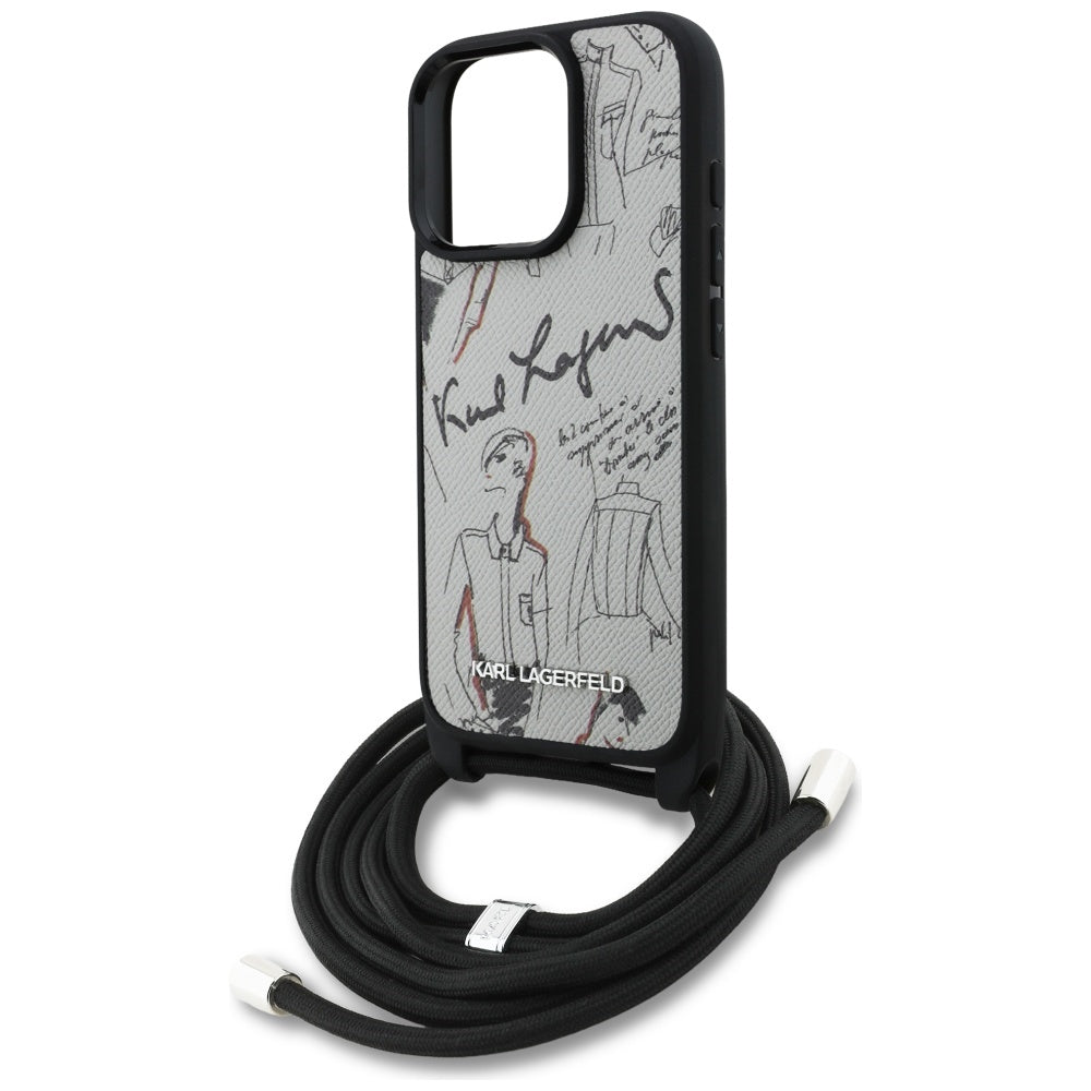 MagSafe cover til Apple iPhone 16 Pro, Karl Lagerfeld, Saffiano Crossbody, Grå