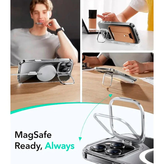 MagSafe Case for Apple iPhone 16 Pro Max, ESR, Classic Hybrid Kickstand Slide, Transparent