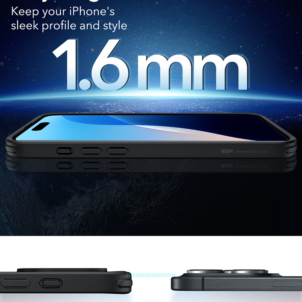 MagSafe cover til Apple iPhone 16 Pro Max, ESR, Classic Hybrid, Sort Transparent