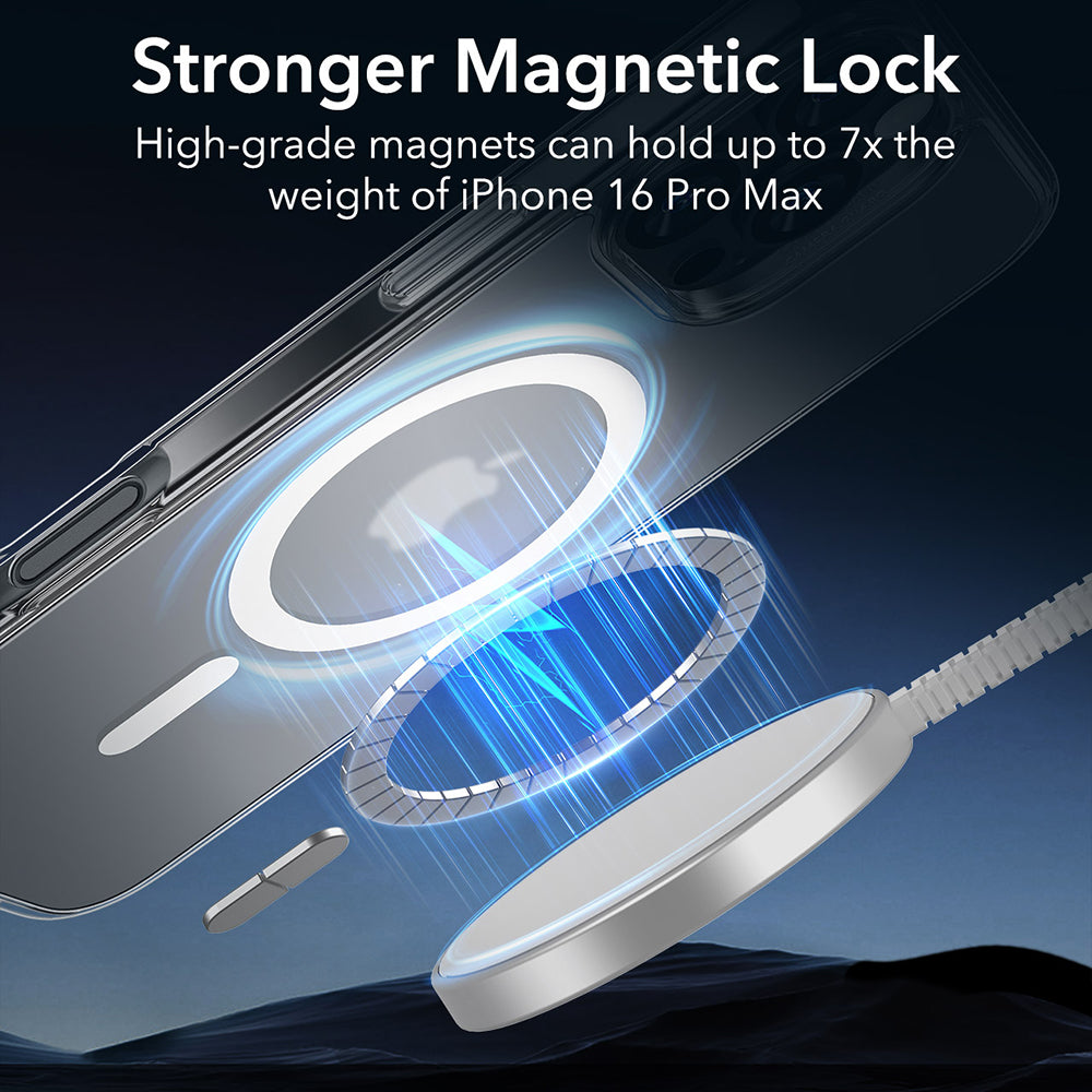 MagSafe cover til Apple iPhone 16 Pro Max, ESR, Classic Hybrid, Satin Transparent
