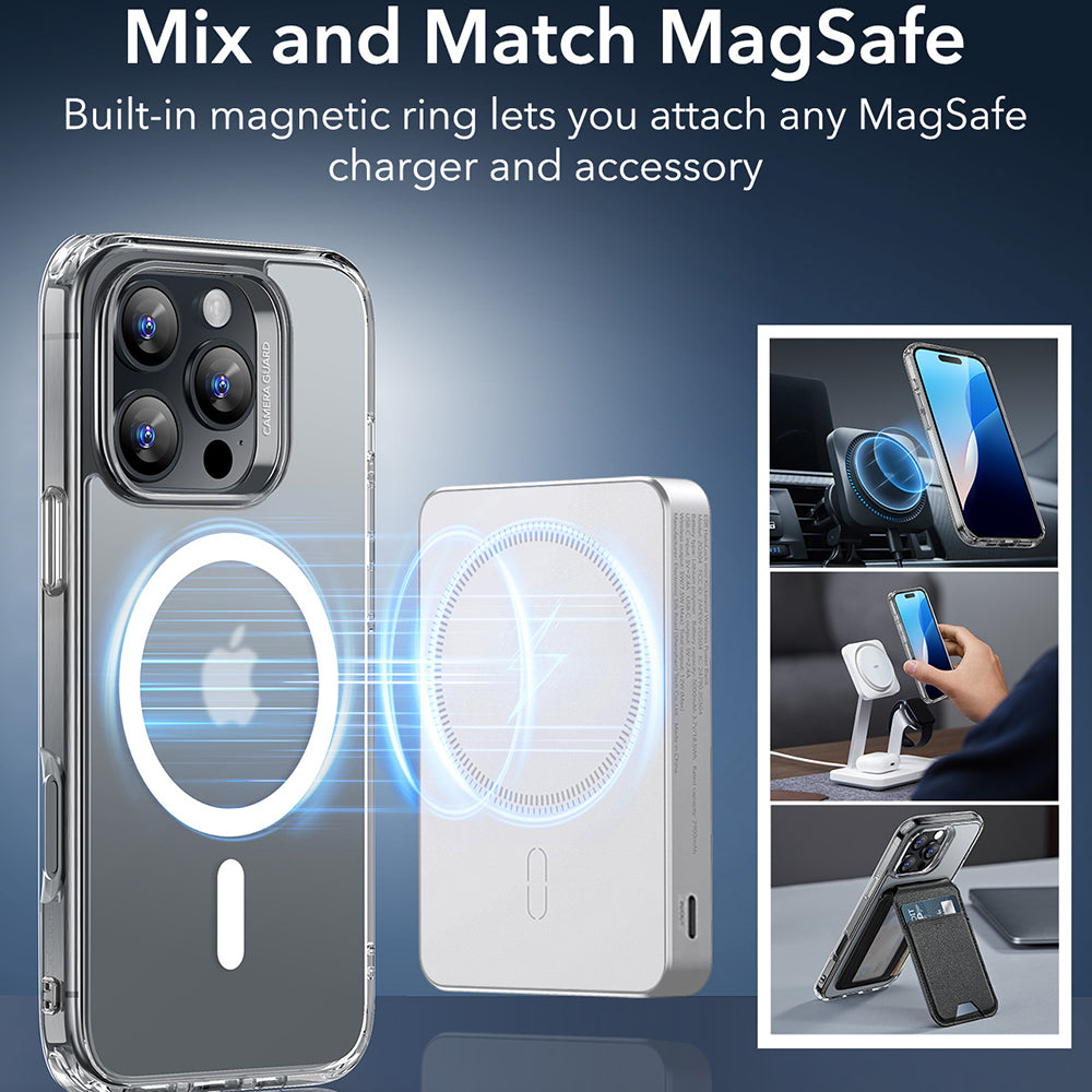 MagSafe cover til Apple iPhone 16 Pro Max, ESR, Classic Hybrid, Satin Transparent