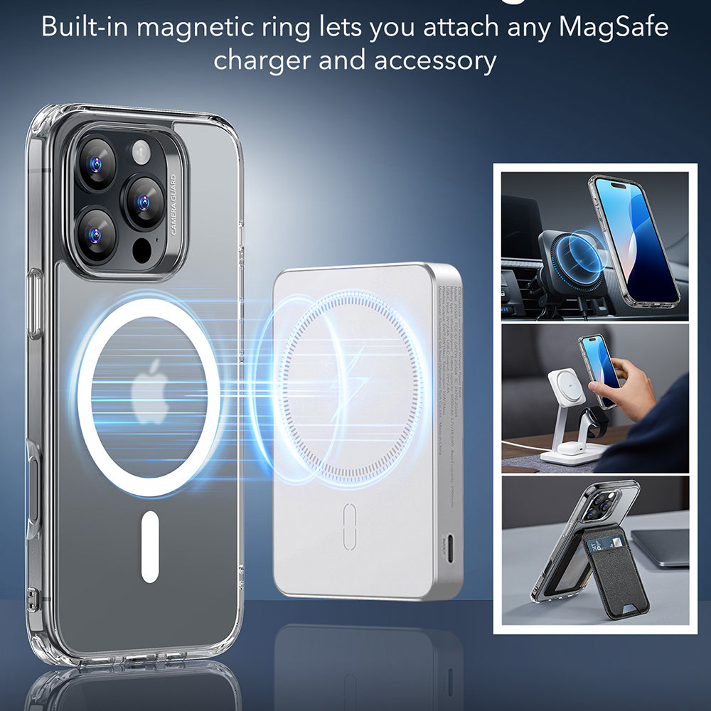 MagSafe cover til Apple iPhone 16 Pro Max, ESR, Classic Hybrid, Satin Transparent
