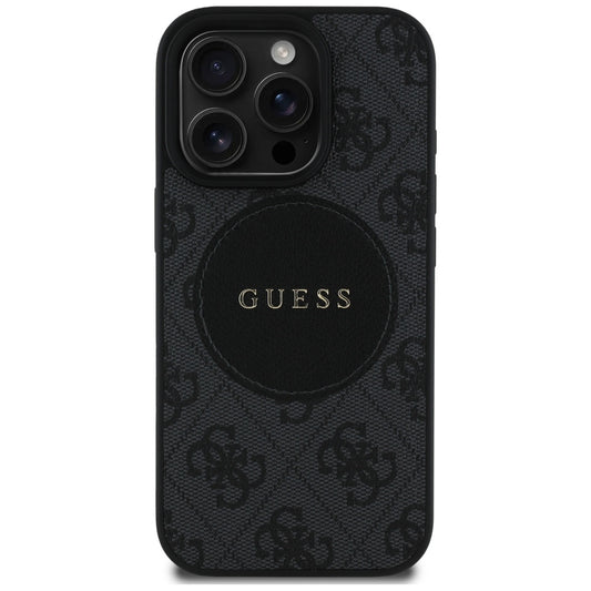 MagSafe cover til Apple iPhone 16 Pro Max, Guess, 4G Circle Classic Logo, Sort