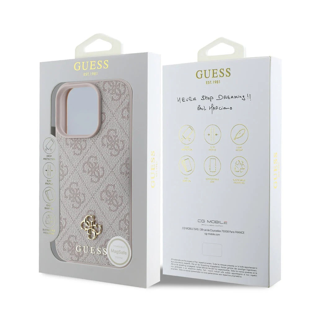 MagSafe cover til Apple iPhone 16 Pro Max, Guess, 4G Classic, Pink